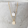 Square Initial Necklace In Silver Or Gold Vermeil, thumbnail 2 of 6