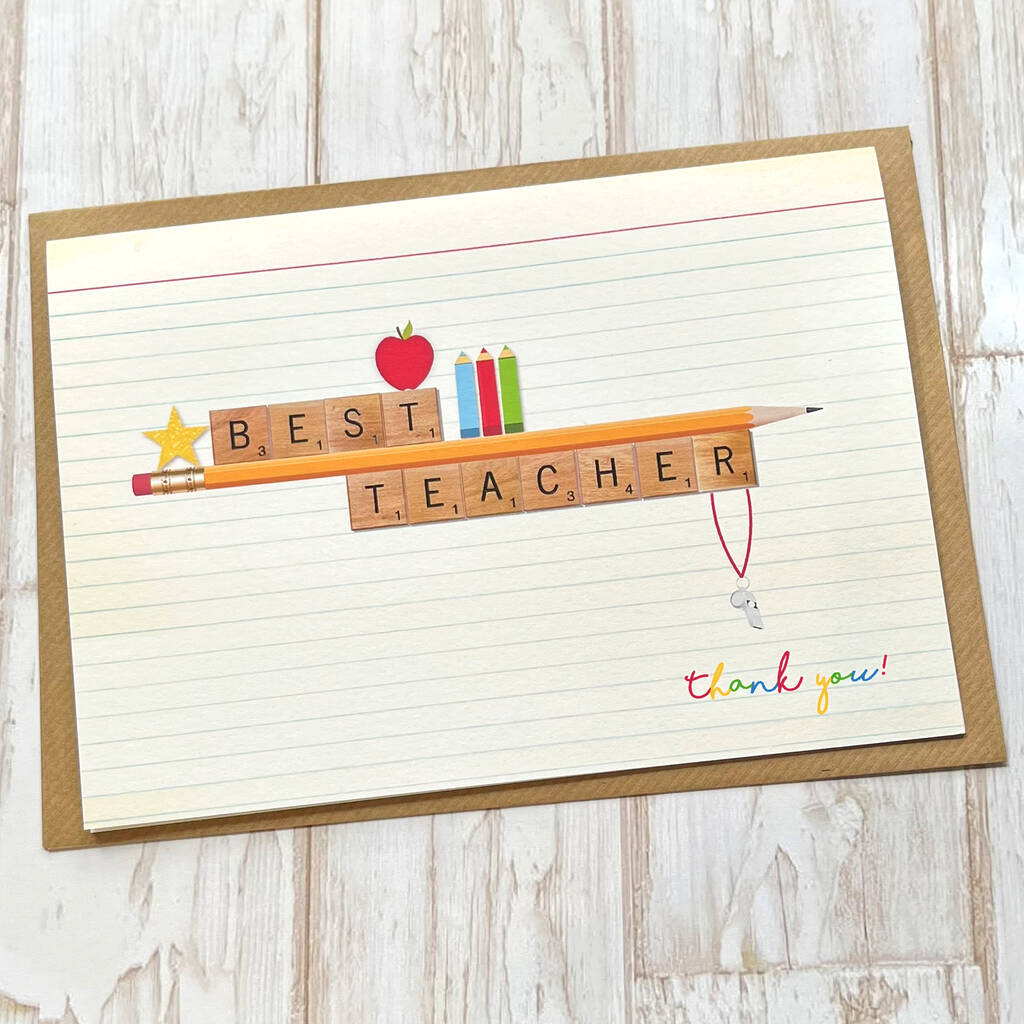 Thank You Best Teacher Scrabble Card By The Little Paper Company