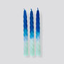 Dip Dye Twisted Candles, Set Of Three 'Blueberry', thumbnail 1 of 2
