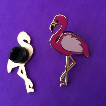 Pink Flamingo Enamel Pin, 3 of 5