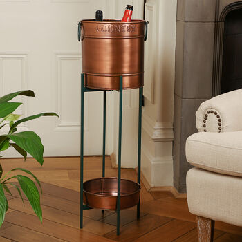 Burnished Copper Free Standing Ice Bucket, 6 of 7