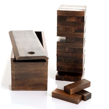 Personalised Luxury Wooden Stacking Tower Block Game, 6 of 6