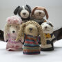 Hand Knitted Dog Hand Puppets In Organic Cotton, thumbnail 2 of 5