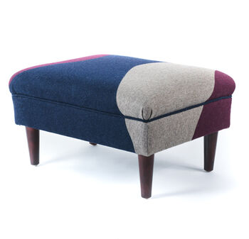 Bespoke Fabric Colour Block Footstool, 4 of 12