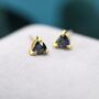 Trillion Cut Mystic Black Cz Stud Earrings, thumbnail 4 of 12