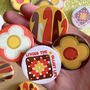 Retro 70s Style Granny Square And Hook Crochet Badges, thumbnail 2 of 4