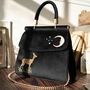 Deer And Moon Embroidered Black Velvet Tote, thumbnail 1 of 8