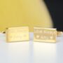 Personalised Silver Rectangle Cufflinks And Tie Clip Set, thumbnail 2 of 7