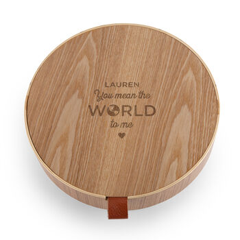 Personalised 'You Mean The World To Me' Jewellery Box, 2 of 8