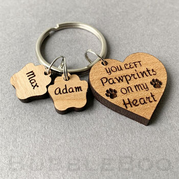 Pet Memorial Heart Keyring. You Left Pawprints, 6 of 9