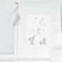 Personalised Baby Bunnies And Bubbles Nursery Print, thumbnail 5 of 10