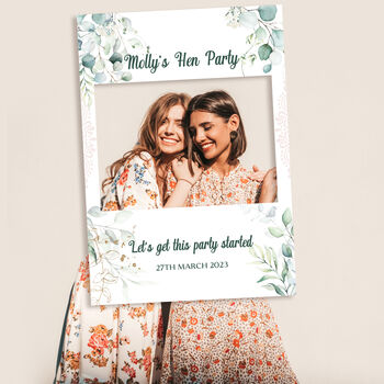 Eucalyptus Hen Do Welcome Sign And Selfie Frame, 3 of 4