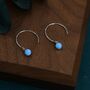 Sterling Silver Blue Opal Bead Dangle Earrings, thumbnail 1 of 11