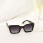 Chunky Bevelled Square Sunglasses In Black, thumbnail 1 of 3