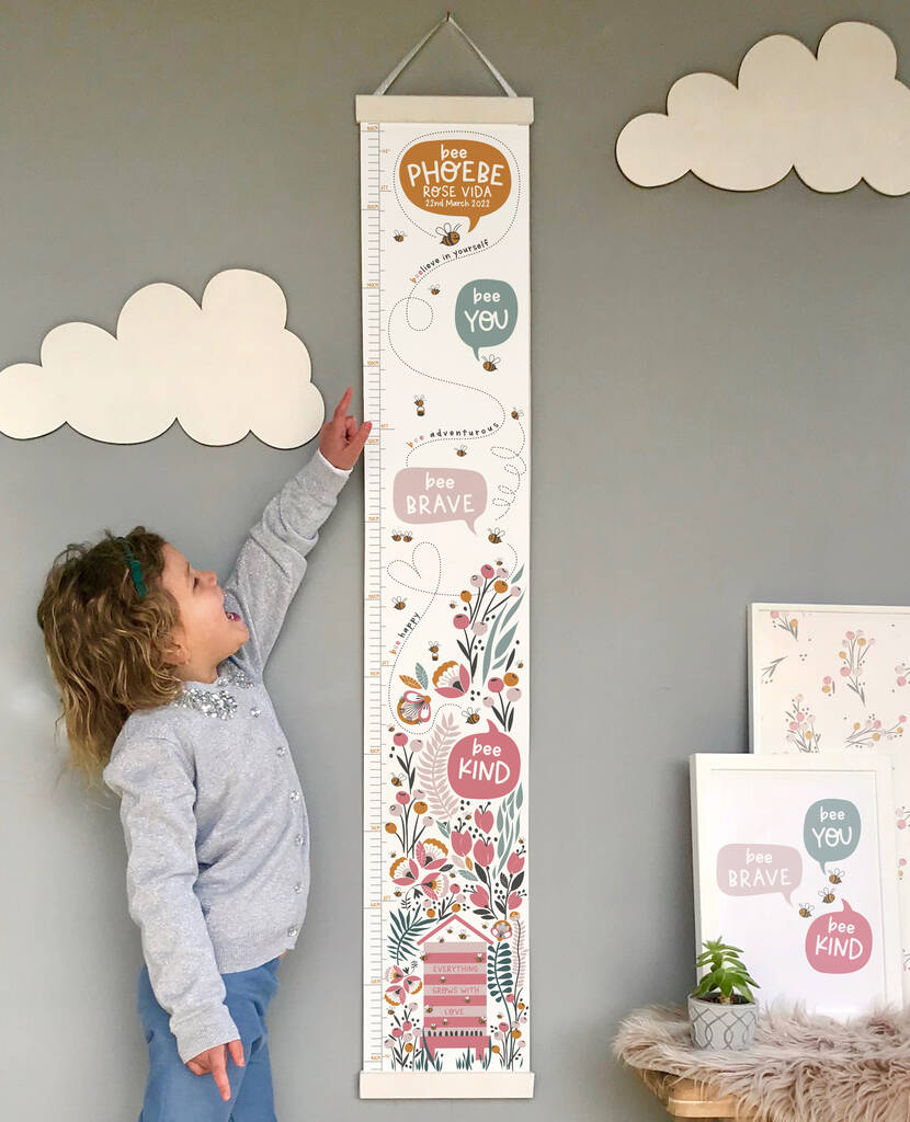 Personalised Bee You Flower Height Chart, 1 of 10