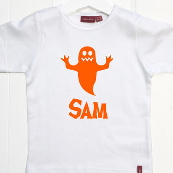 Personalised Halloween Ghost Child's T Shirt, 2 of 11