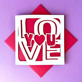 Papercut Love You Card, 2 of 4