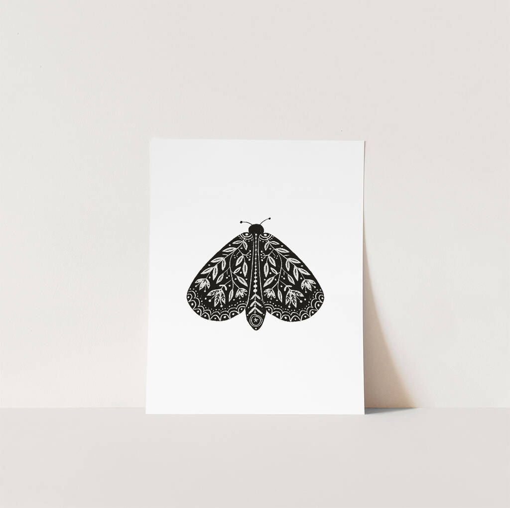 A4 Antler Moth Print By Juniper Press