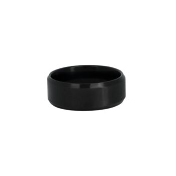 Mens Black Band Ring 8mm Brushed Black Steel Ring, 3 of 9