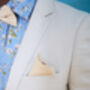 Mens Beige Gingham Print Pocket Square, thumbnail 1 of 12