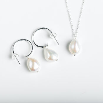 Baroque Pearl Necklace On A Silver Chain, 5 of 9