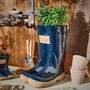 Personalised Autumn Blue Welly Boots Planter, thumbnail 1 of 8