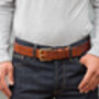 Personalised Oak Bark Leather Devon Belt, thumbnail 2 of 3