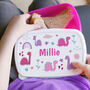 Personalised Pink Dino Lunch Box For Kids, thumbnail 3 of 4