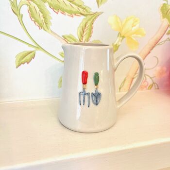Ceramic Milk Jug With Embossed Gardeners Design, 4 of 9