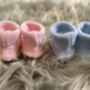 Knitted Tie Up Newborn Baby Booties, thumbnail 5 of 8