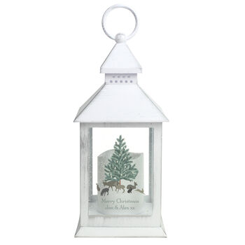 Personalised A Winter's Night White Lantern – Light Up Christmas Ornament, 4 of 4