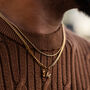 Mini Vintage Gold Hammered Initial Necklace For Men, thumbnail 1 of 12