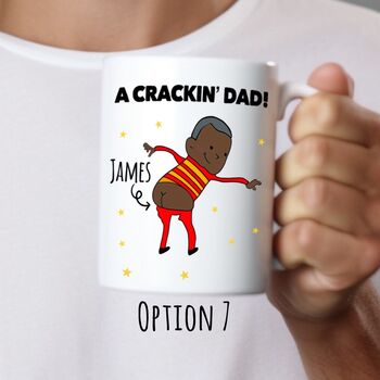 Personalised Crackin' Mug For Dad Skin And Hair Options, 8 of 10