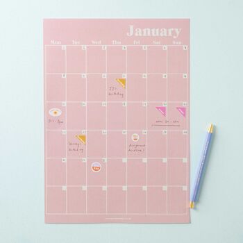 A4 Monthly Undated Wall Planner | 12 Pages | Pastels, 9 of 10