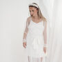 Sheer Pearl Bridal Robe Pearl Tulle Bride Robe, thumbnail 1 of 6