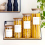 Acacia Storage Jar With Personalised Waterproof Label, thumbnail 5 of 11