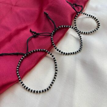 Adjustable Black Beads Bracelet For New Borns And Adults, 3 of 8