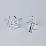 Sterling Silver Triangle Spiral Stud Earrings, thumbnail 3 of 6