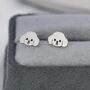 Poodle Puppy Stud Earrings In Sterling Silver, thumbnail 3 of 10