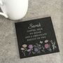 Personalised Wild Flowers Slate Coaster Gift, thumbnail 1 of 3