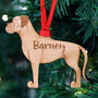 Boxer Personalised Wooden Dog Xmas Decoration, thumbnail 2 of 6