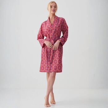 Women's 'Byzantine'' Paisley Crisp Cotton Short Robe, 2 of 5