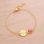 Personalised Initial Disc And Birthstone Bracelet, thumbnail 4 of 12