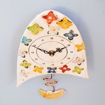 Bright Flowers And Brown Bird Wall Clock, 2 of 7