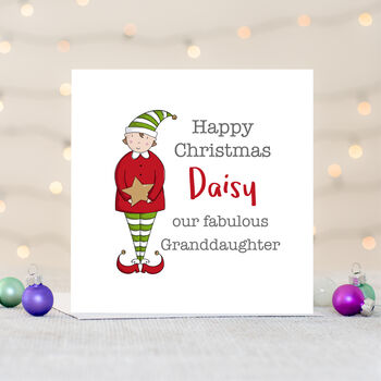 Granddaughter Personalised Christmas Card, 4 of 5