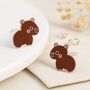 Girls Sterling Silver Capybara Stud Earrings, thumbnail 1 of 6