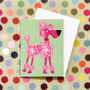 Pink Poodle Dog Mini Greetings Card, thumbnail 1 of 5