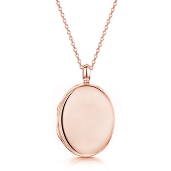 Large Personalised 18 K Rose Gold Plated Oval Locket, 8 of 12