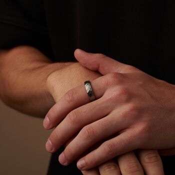 Personalise Tungsten Band Ring, 6 Mm Silver Wedding Band, 5 of 10