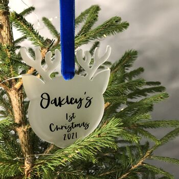 Personalised Acrylic Baby's 1st Christmas Decoration, 2 of 5